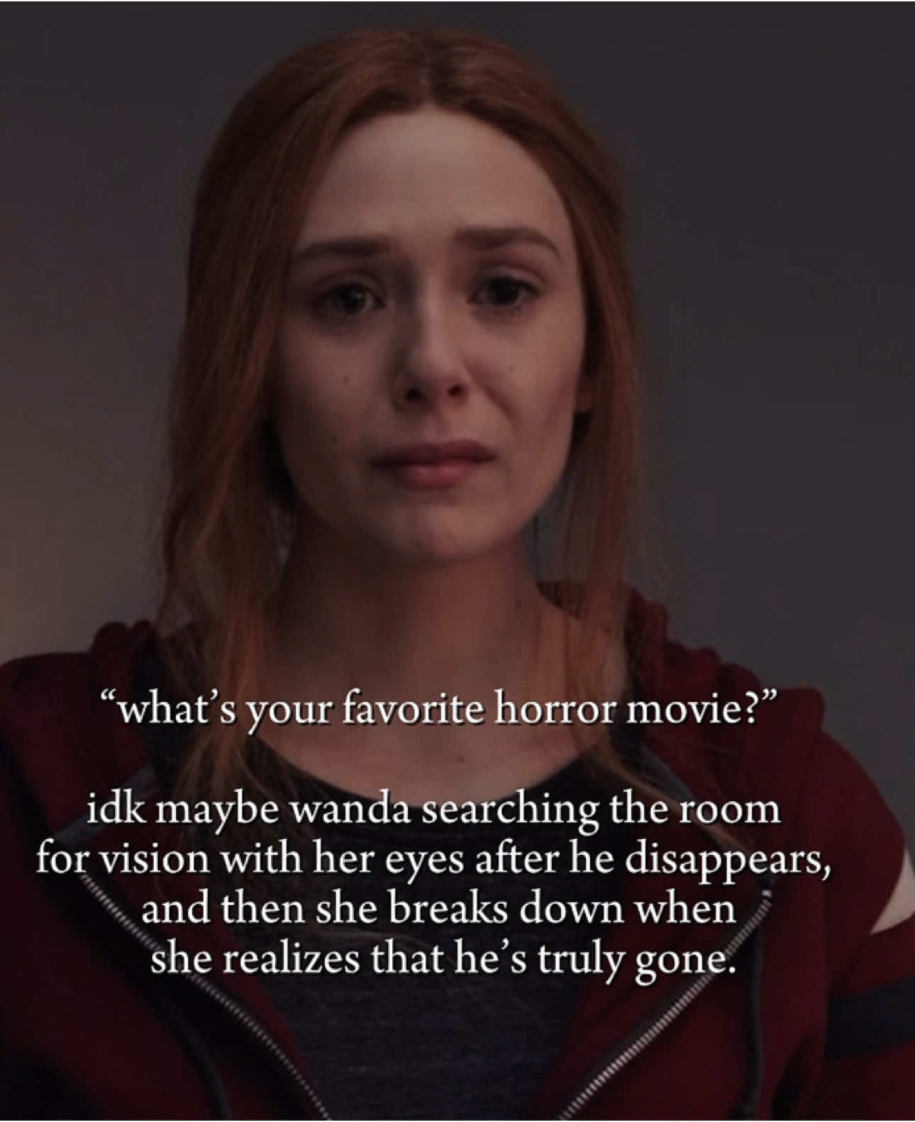 this scene always WRECKSSS me #elizabetholsen #wandavision #wandamaximoff 