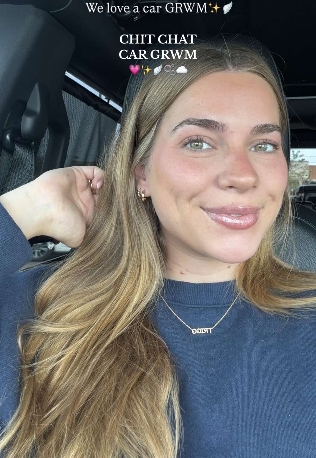 HAPPY WEDNESDAY BEAUTIFUL PEOPLE ☁️✨💗🪩🍓 #grwm #Lifestyle #chitchatgrwm #fyp #MomsofTikTok #youngmom #morninginmylife #pregnancy #thirdtrimester #cleangirl #carmakeup #quickmakeup #productivity #motivation 