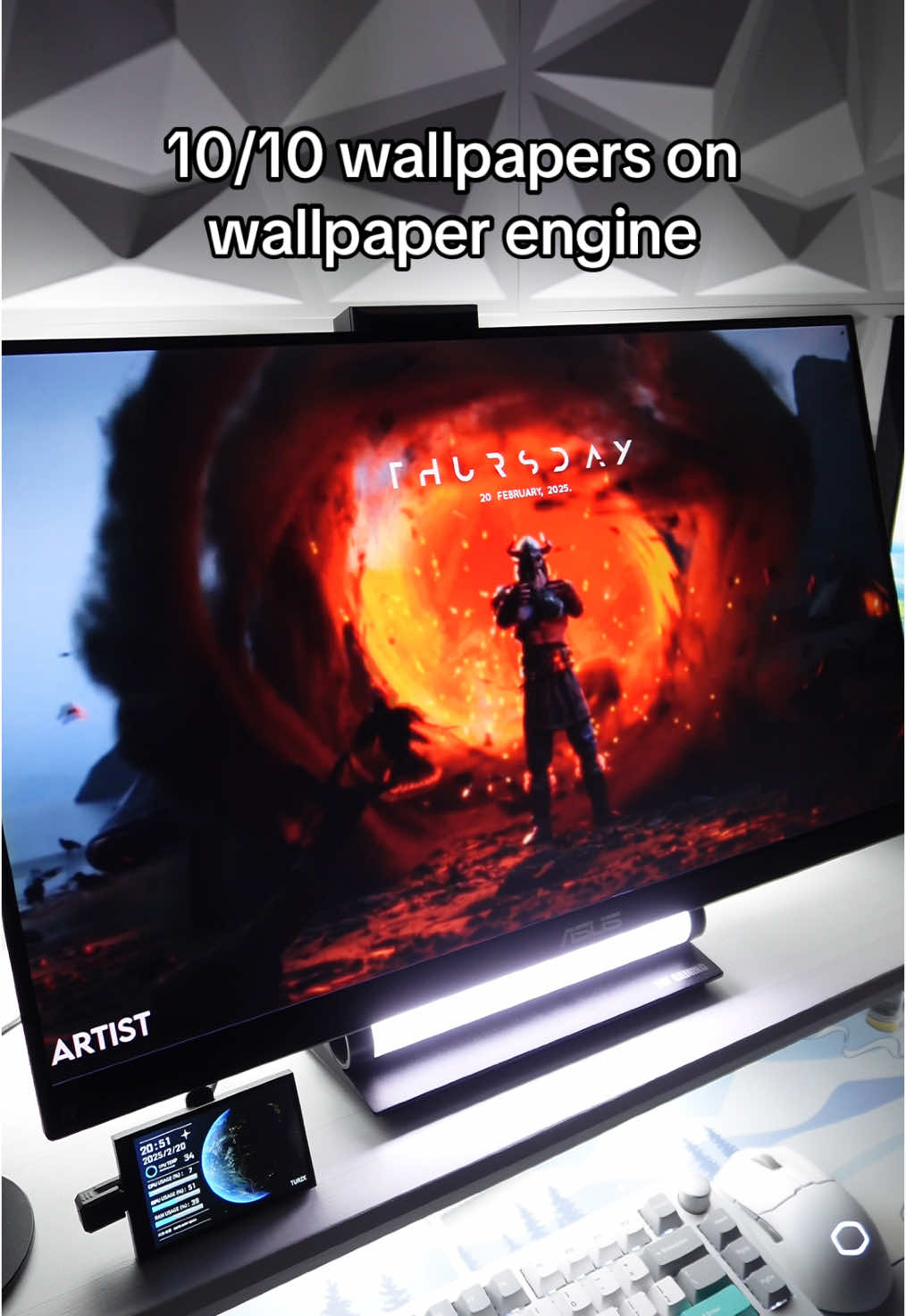 ALL WALLPAPERS 🔗 IN BIO Wallpaper Engine is on Steam. Rainmeter tutorial for the day/date is linked in my bio