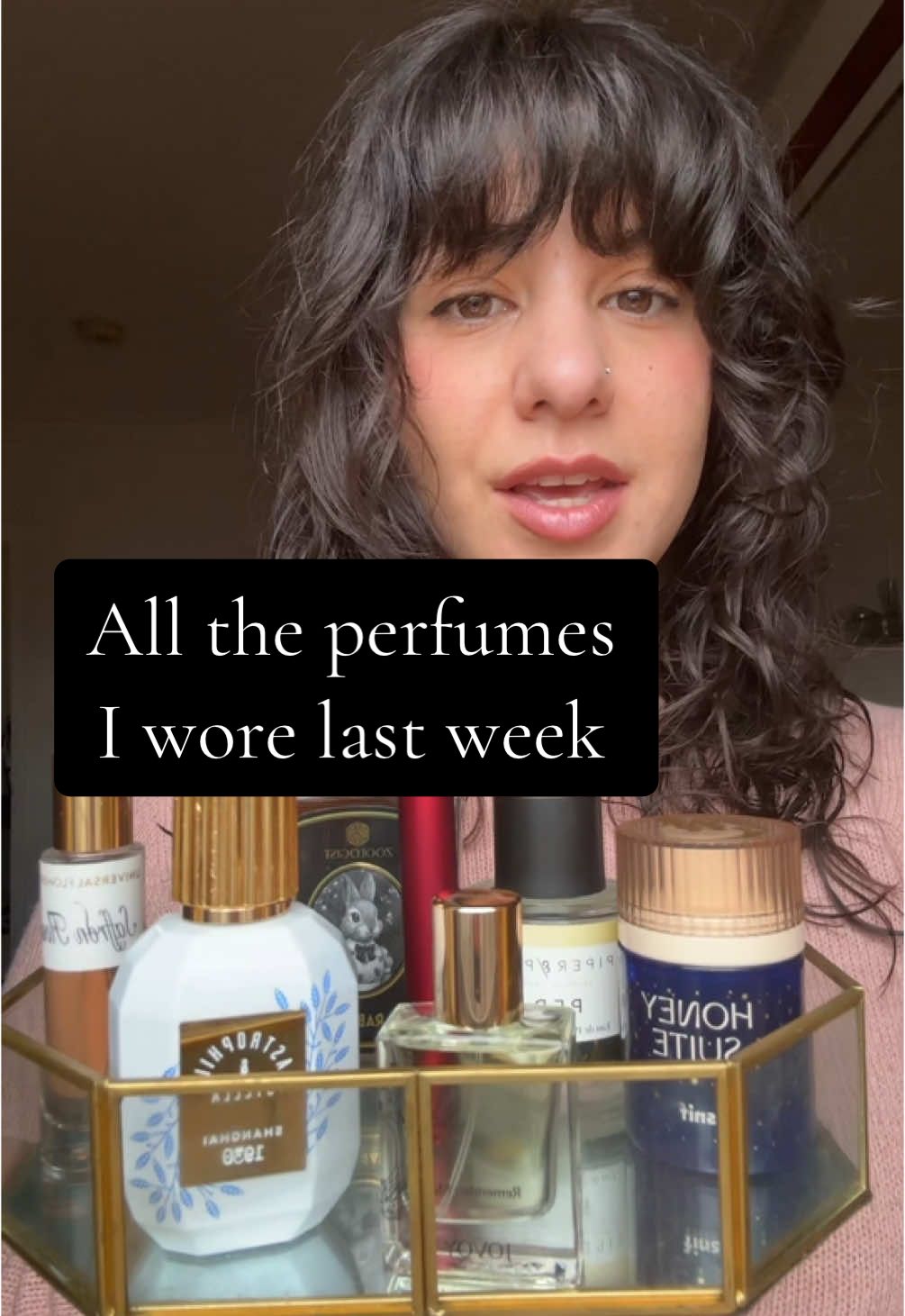 All the perfumes I wore last week: piper and perro pedal @Piper & Perro , universal flowering saffron flour @Courtney Rafuse , boy smells love smells @Boy Smells , Snif honey suite @Snif , astrophil and Stella Shanghai 1930, zoologist rabbit @Zoologist Perfumes , Jovoy remember me @jovoyparis #fragrance #perfume #perfumetiktok #fragrancetok 