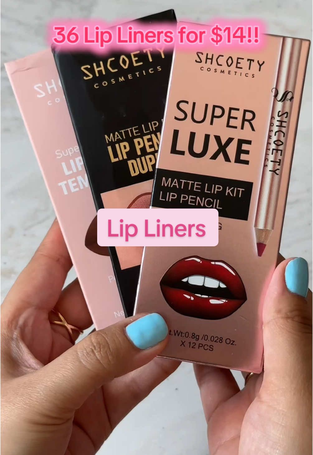 Grab this deal of 36 lip liners for $14! They are so smooth and great quality!  #lipliner #makeup #lippencil #lips #makeupdeals #makeuphacks 