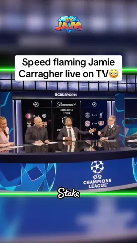 Speed flaming Jamie Carragher live on TV😳 #fyp #ishowspeed #speed #speedclips #ishowspeedclips #lsf #viral #yt #CBS #thierryhenry #Soccer #football #championsleague #PremierLeague #arsenal #cbsfootball #micahrichards #jamiecarragher #uk #pundit 