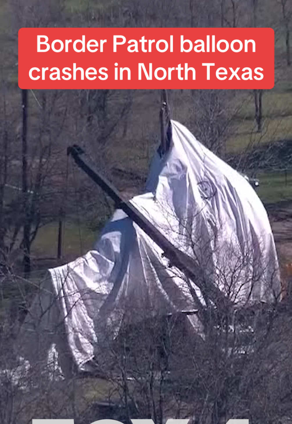 U.S. Customs and Border Patrol says an Air and Marine Operations Tethered Aerostat System broke free from its tether due to wind and crashed in Quinlan on Tuesday. #news #cbp #balloon #ufo