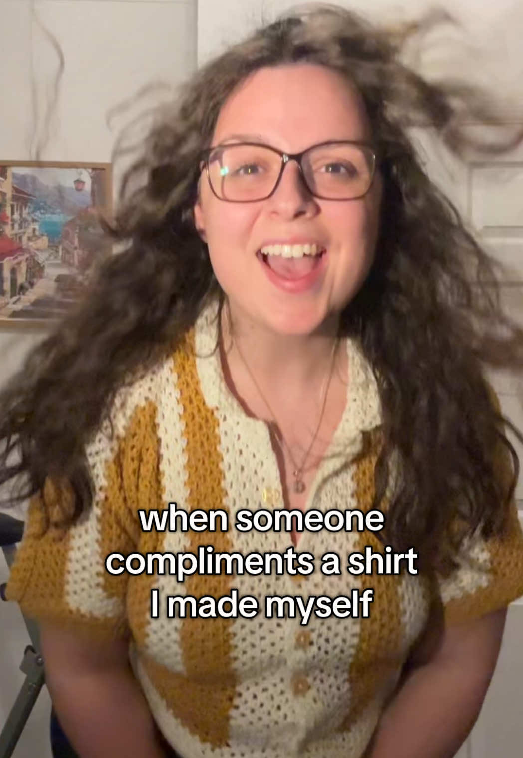 actual footage of me preparing to blurt “thanKS I MADE IT MYSELF” to literally anyone who even acknowledges something I made. The proudest and also most nerve-wracking sentence on the planet  #crochetersoftiktok #crochettiktok #craftersoftiktok 