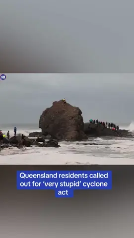 A group of beachgoers on Currumbin Rock, Gold Coast, came under fire for getting too close to powerful cyclone-driven waves. They were nearly swept into the surf when a massive wave crashed over them. As cyclone Alfred approaches, huge swells are battering the eastern seaboard, from Queensland's Sunshine Coast down to Coffs Harbour on the NSW mid-north coast #cyclone #cyclonealfred #qld #goldcoast #byronbay #nsw #coast #swell #storm #weather #reckless #dailymail #fyp #australia 