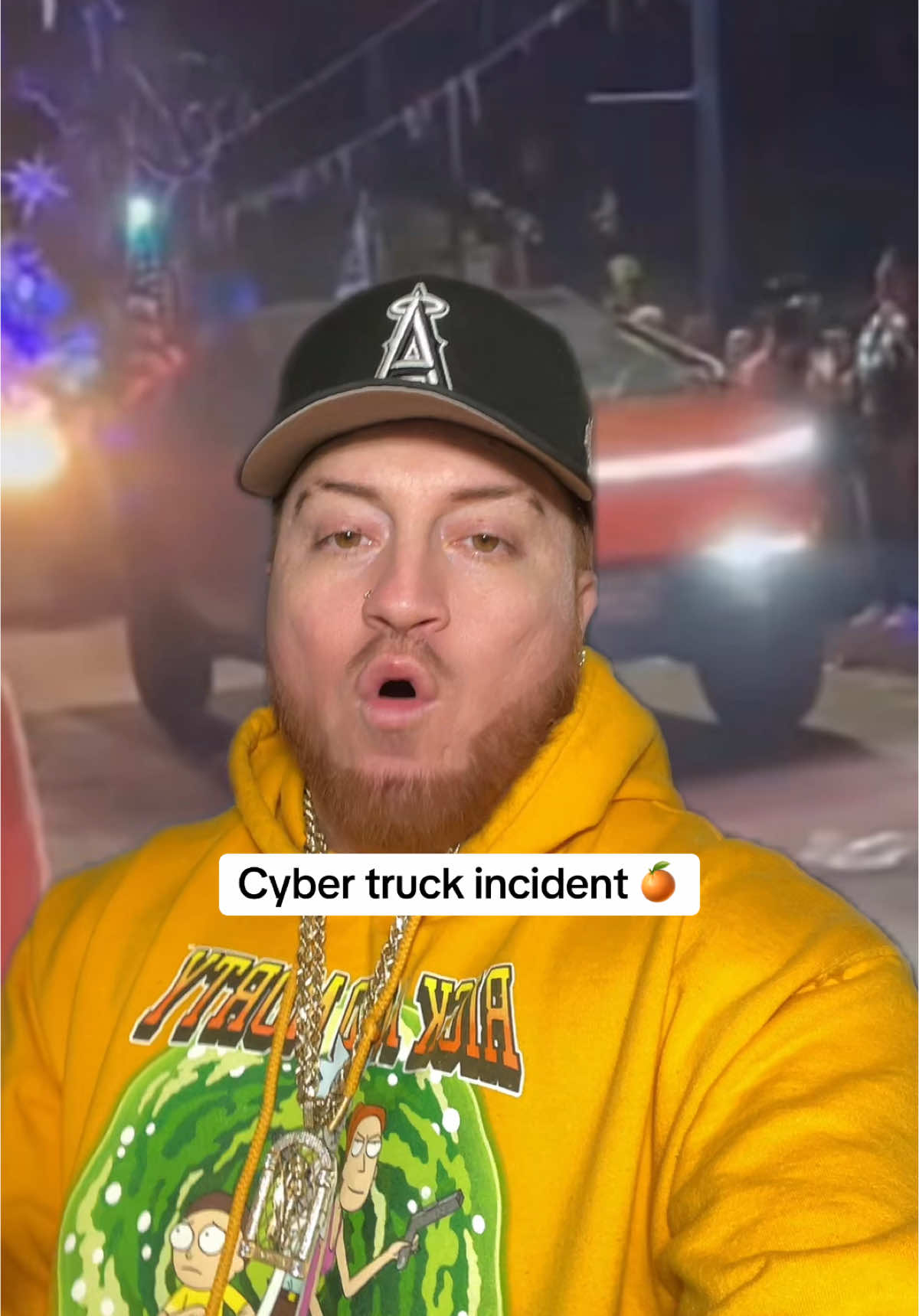 Cyber truck incident in New Orleans during the Mardi Gras parade ##cybertruck##tesla##mardigras##parade##fyp##parati