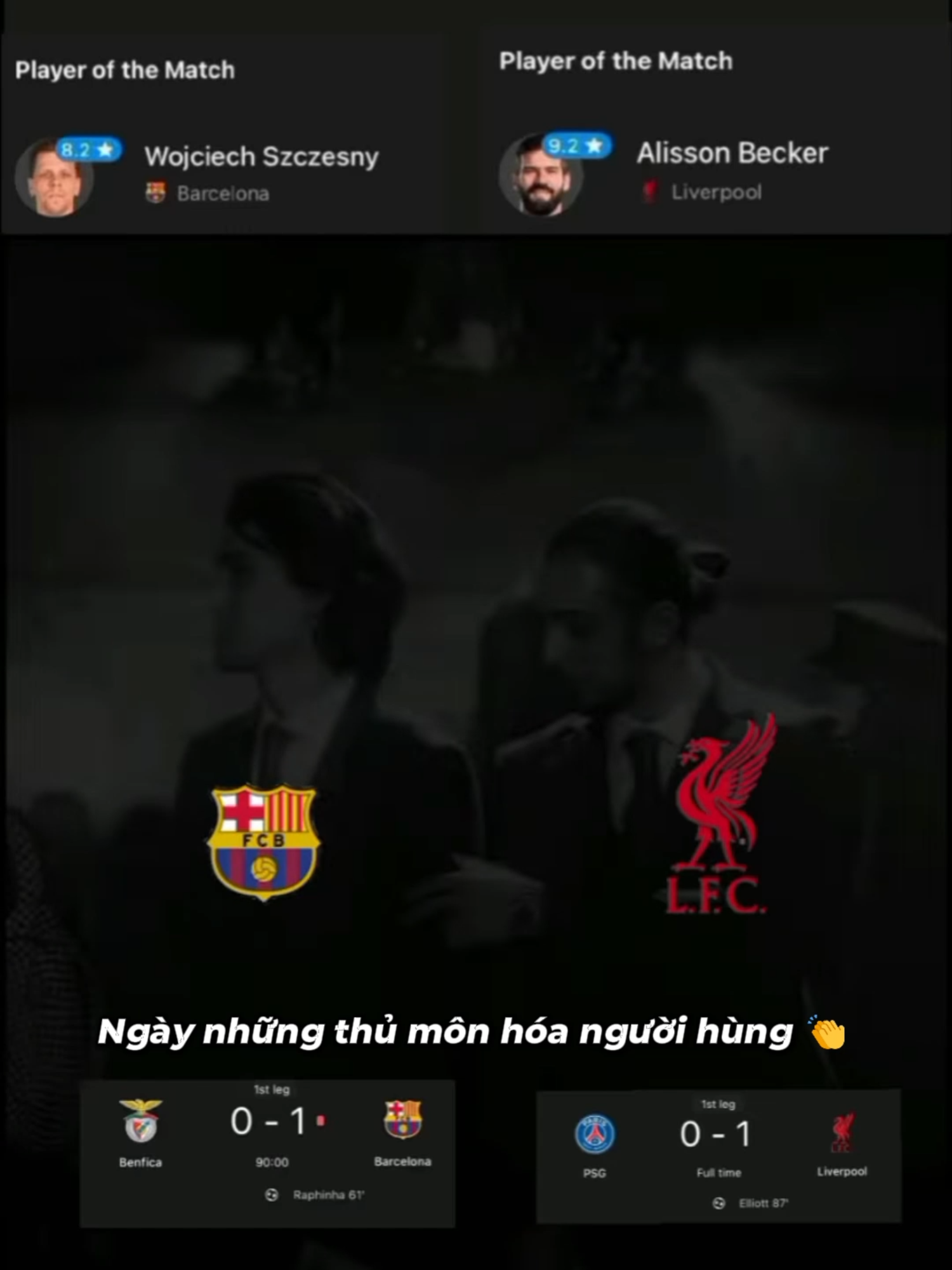 2 thủ môn MOTM. Szczesny với 8 pha cứu thua và Allison với 9 pha cứu thua 🔥🔥🔥#Szczesny #allison #barcelona #liverpool #championsleague #funny #meme #thethao247