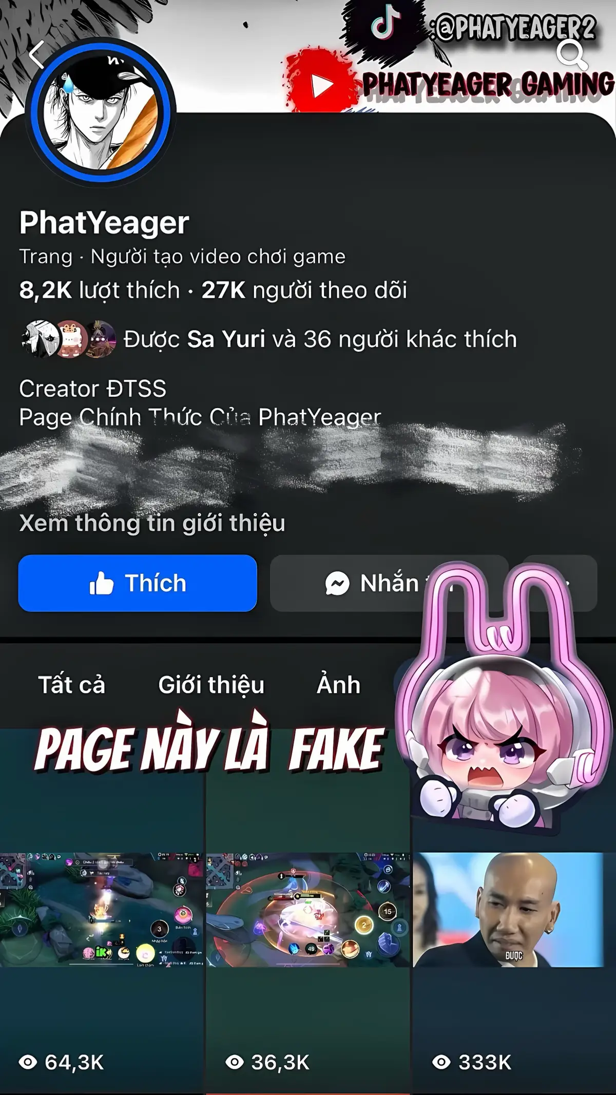 Nhìn page real nó có chán không chứ :))#phatyeager #lienquanmobile #aov #rov #xh #xuhuong #lyp 