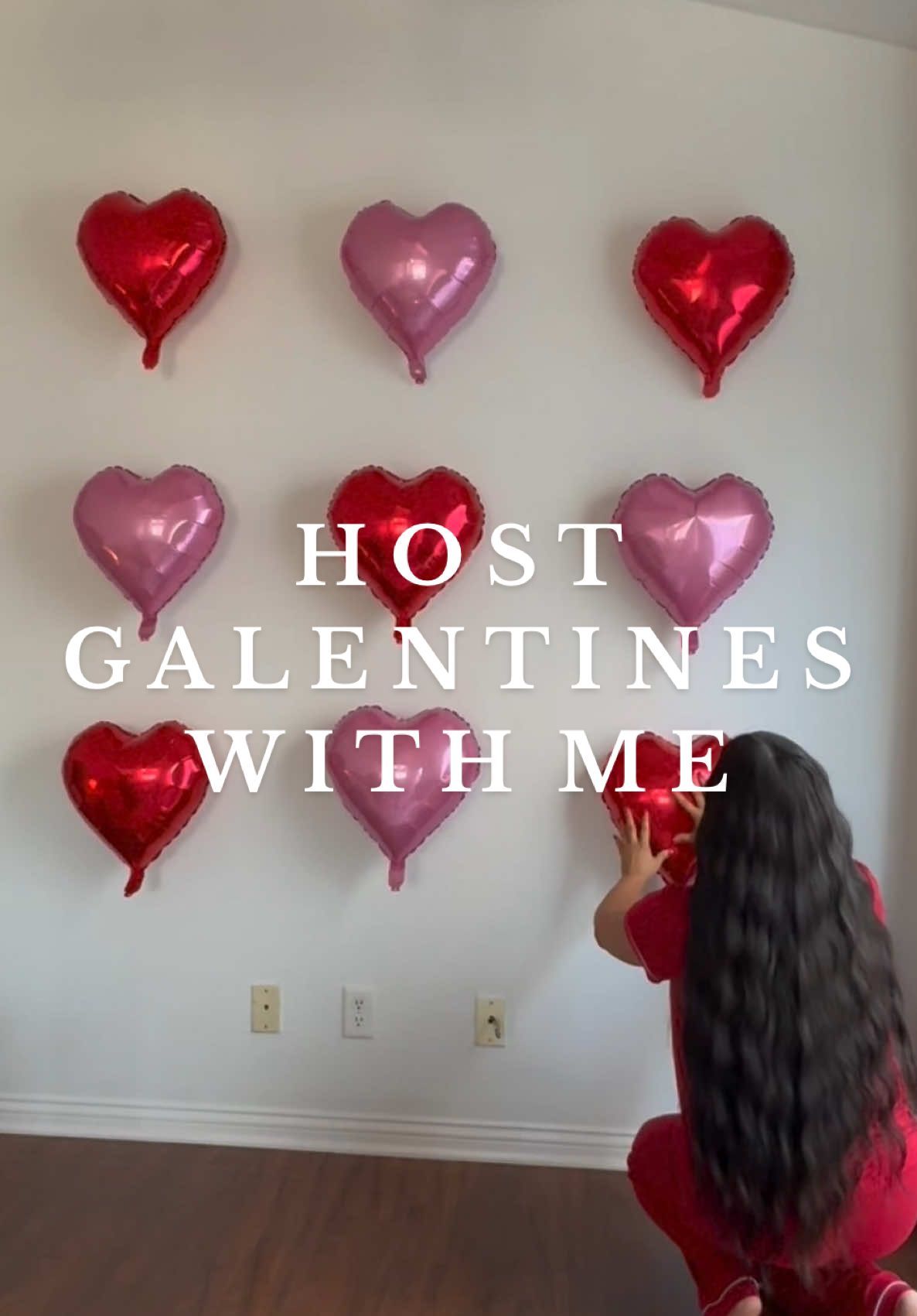 Hosted my first Galentine’s and we went all out! 🫶🏼 This was so fun! Let me know if you all want more lifestyle content??  #galentinesday #beachyhair #decoratewithme #hosting #fullglammakeup #ValentinesDay 