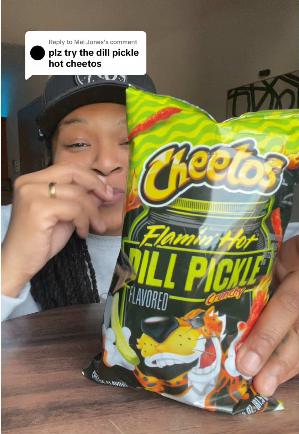 Replying to @Mel Jones Flamin’ Hot Dill Pickle Cheetos Snack Review #Inverted 