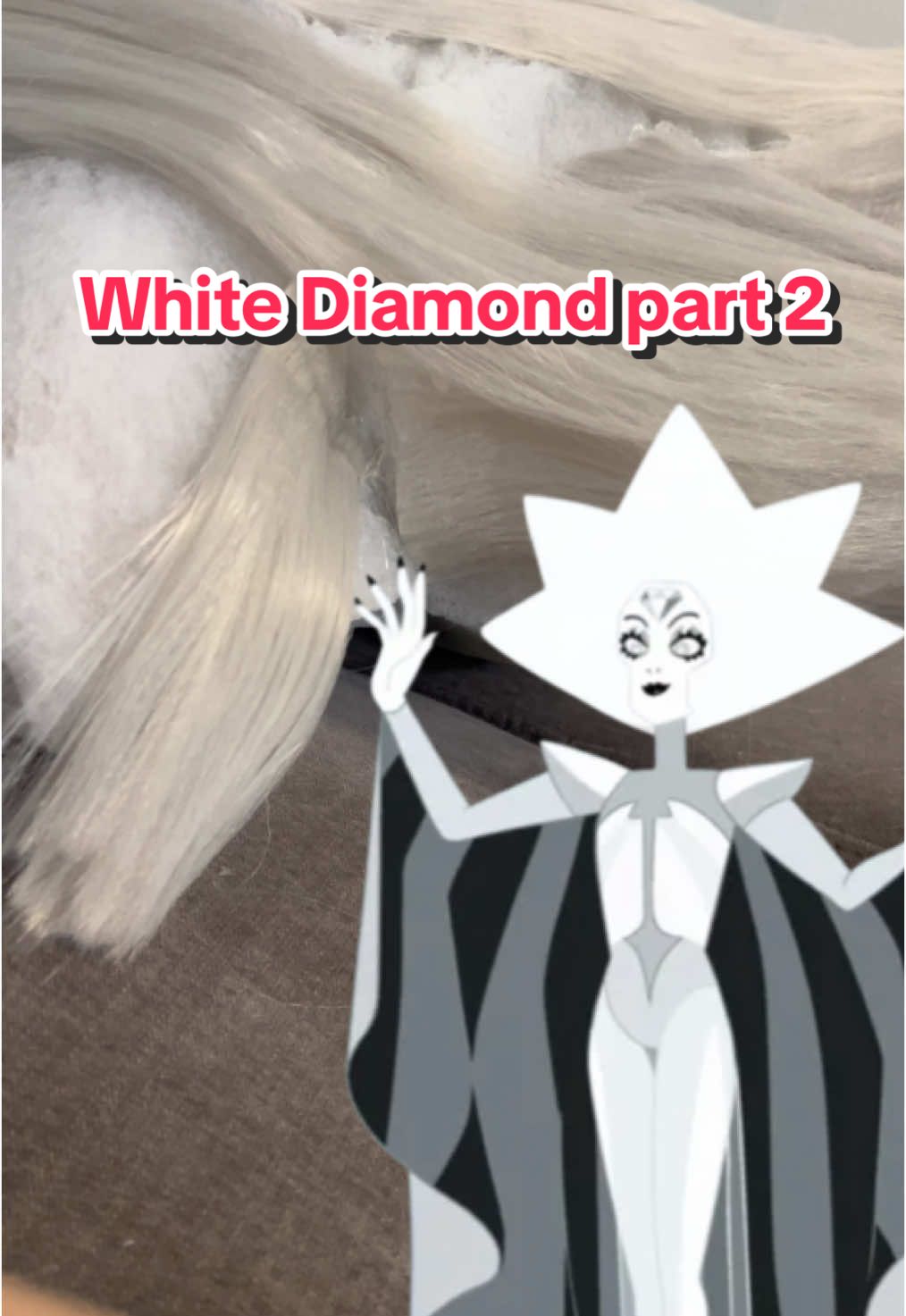 Part two of this torture 💀🤣 #stevenuniverse #whitediamond #cosplayprogress #tutorial #whitediamondcosplay 