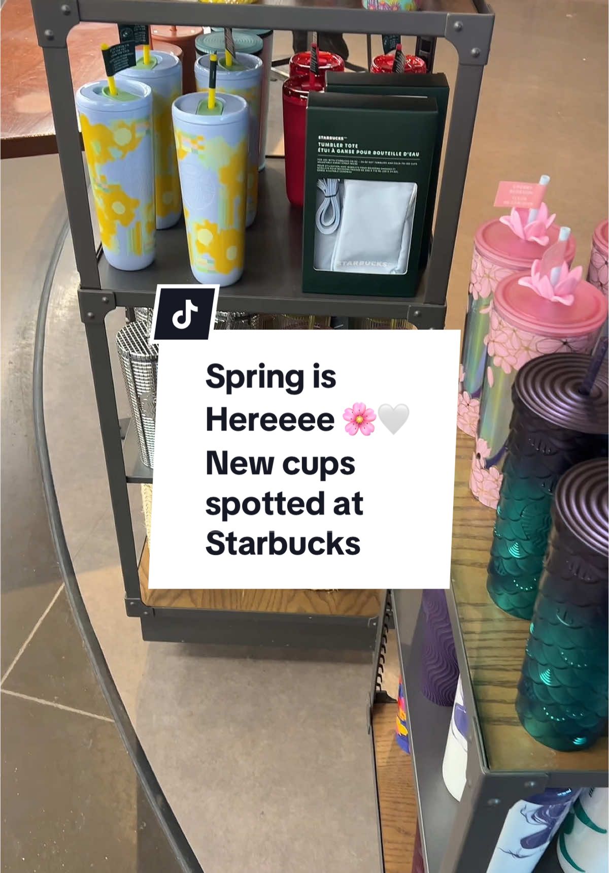 Spring Release 🌸 Mothers Day Cups, Siren Core and Cherry Blossom 🍒 There’s also an artist collab with Misha Tyutyunik but I didn’t see them at this location unfortunately!  #Starbucks #StarbucksCups #StarbucksSpring #CoffeePassport #MeghsCups #StarbucksCherryBlossom #StarbucksMothersday 