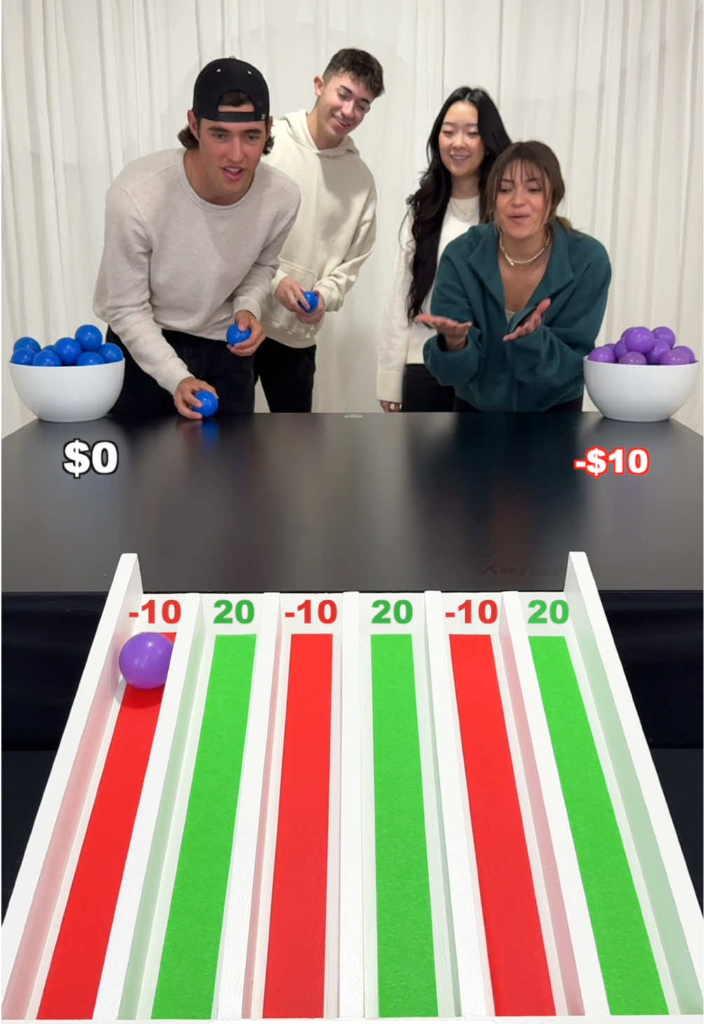 First to $100 Wins Girls vs Boys! #competition #game #night 