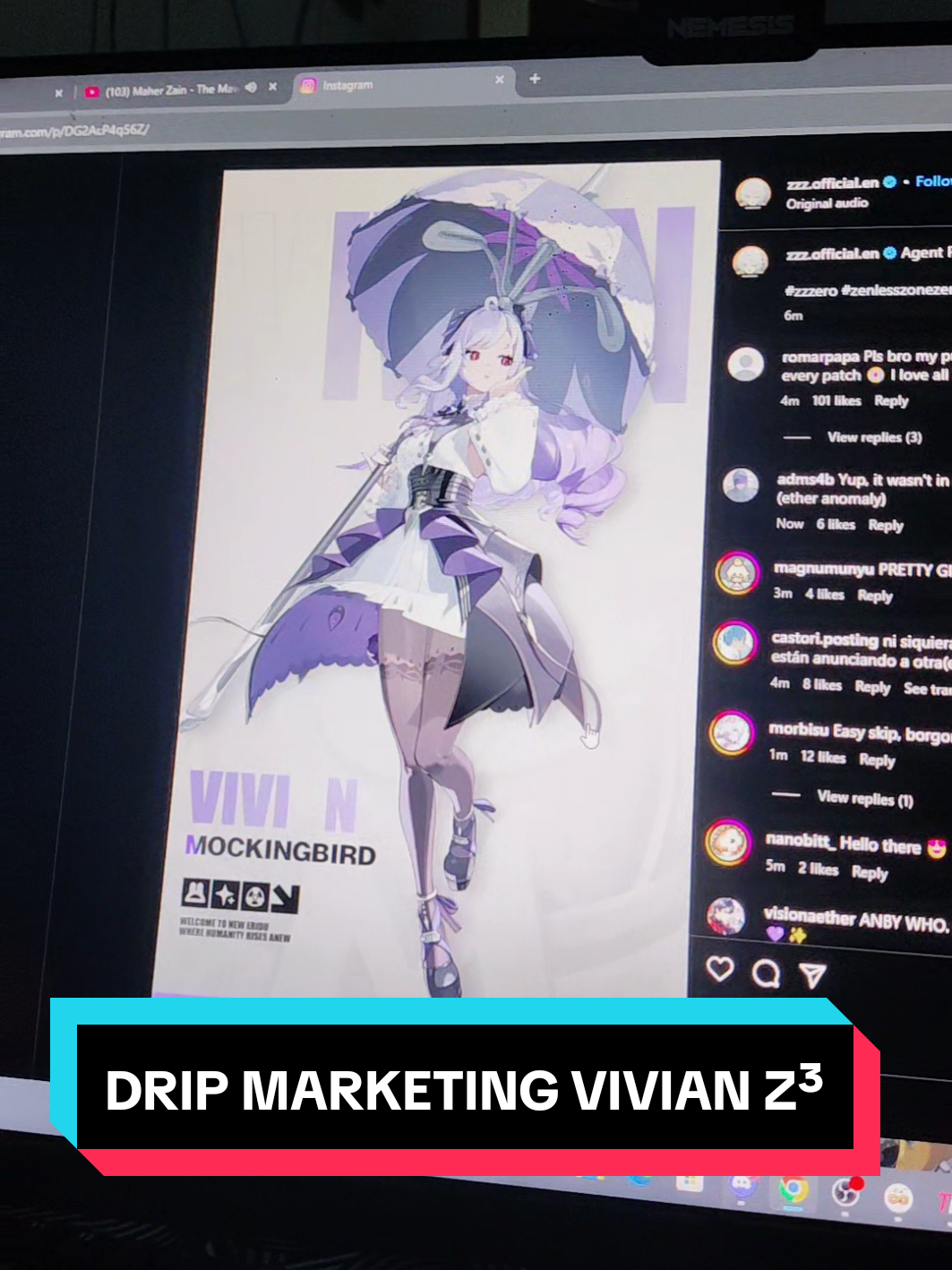 Drip Marketing Fresh VIVIAN😋 #allfake⚠️ #vivian #zenlesszonezero #zzz #zenlesszonezerocharacters #fyp 