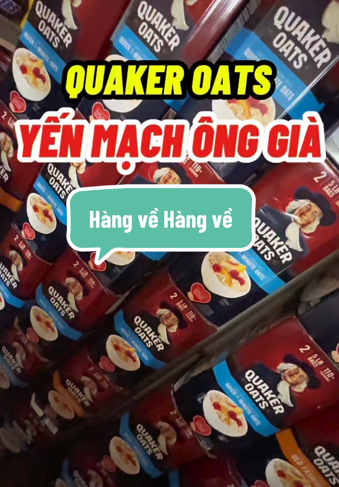 Yến mạch ông già QUAKER OATS MỸ thùng 4.52kg hàng em về thêm rồi ạ #yenmach #yenmachonggia #quakeroats #my #suckhoe #thucphambosung #thaivan #chuyendapthung #giamcan 