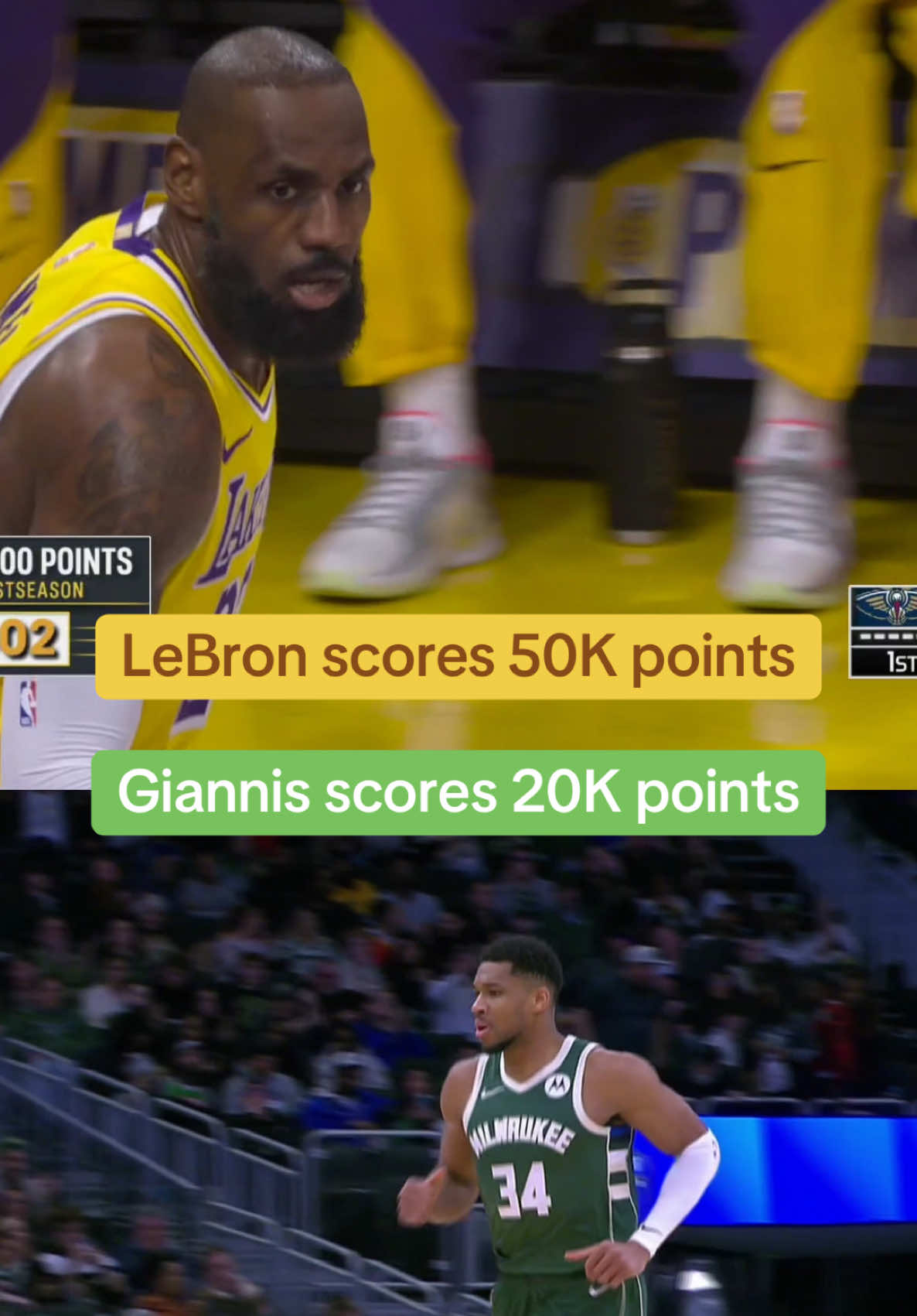 Bron and Giannis hit HUGE milestones one day apart 🔥🔥 #lebron #giannis #NBA 