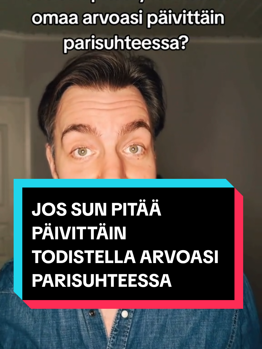 Jos sun pitää jatkuvasti ylitodistella arvoasi kumppanina, ollaan hakoteillä.☝️ #parisuhde #parisuhdeongelmat #parisuhdevinkki #velikoo #sinullesivu #suomentiktok #arvostus #kunnioitus #muisto 