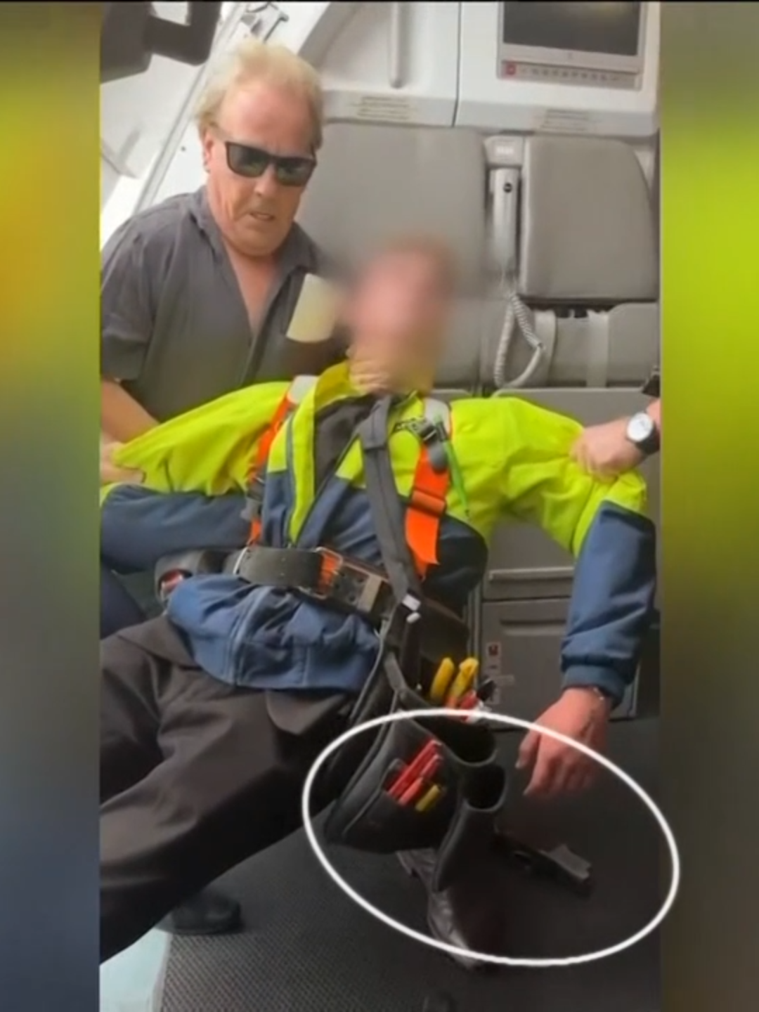 BREAKING: 7NEWS has extraordinary vision of the moment a young man armed with a shotgun and knives boarded a Jetstar flight. Hero passengers and the captain risked their lives, wrestling the gunman to the ground and pinning him until police arrived. Every second of the takedown was captured on camera. #7NEWS