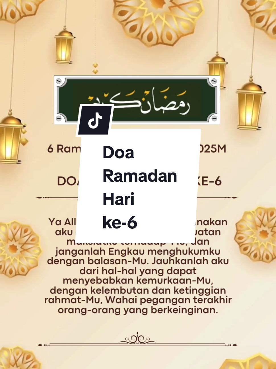 Assalamualaikum. Doa Ramadan Hari ke-6. Moga bermanfaat dan dikabulkan di malam Jumaat dan Hari Jumaat yg mulia ini. #doaku #doabulanramadhan #adeenalifestyleshop 