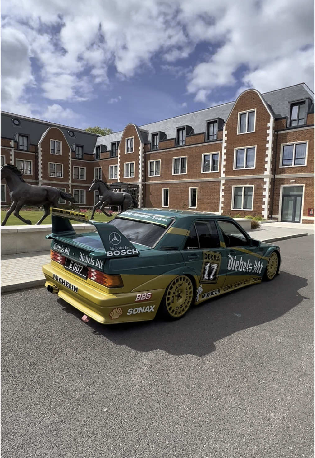 Suns out 190e is out #aura #dtm #90s #190e #evolution #evo2 #dtm #racecar #amg #aura #carcommunity #fyp #cartok #german 