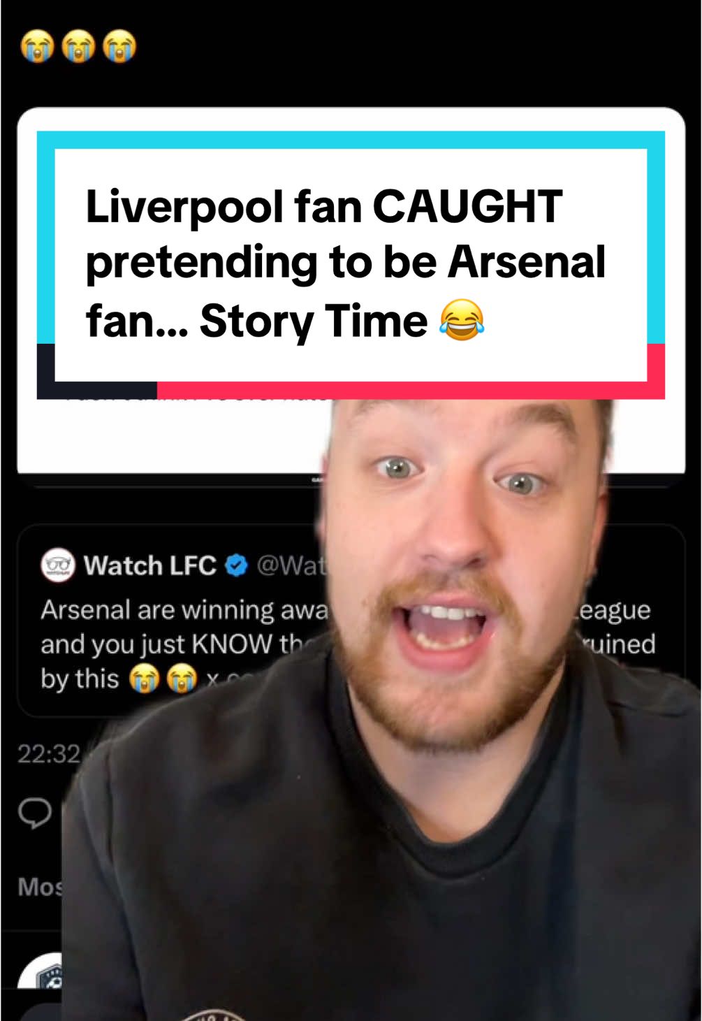 Liverpool fan CAUGHT pretending to be Arsenal fan… Story Time 😂 #arsenalfc #afc #arsenal #liverpoolfc #lfc #PremierLeague #rorytalksfootball 