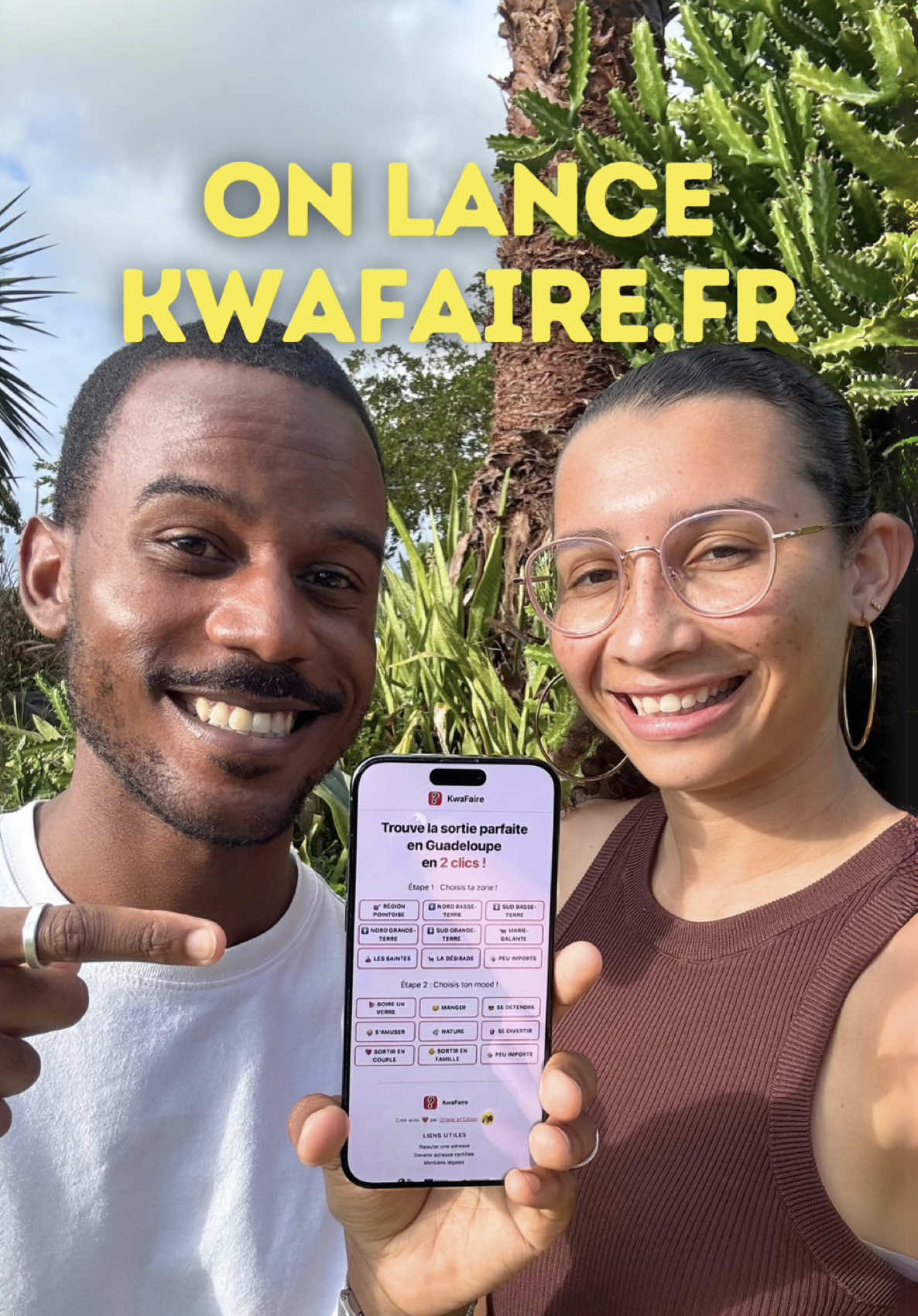 Lien en bio - KwaFaire est en ligne ! 🎉 Tu cherches une idée de sortie en Guadeloupe ?🤔 Avec KwaFaire.fr, trouve facilement et rapidement des bons plans adaptés à ta localisation et à ton mood 😉 Et ce n’est que le début ! 😏 Tu peux toujours nous envoyer tes adresses préférées ou tes suggestions pour améliorer le site 👨🏾‍💻 Alors, t’en penses quoi ? 🔥 Ce projet a été financé par l’UE et le SERN dans le cadre de YOUTH 4 OUTERMOST REGIONS 😊 #guadeloupe #bonplan #restaurantguadeloupe #restaurant #activite #vacances #bar #loisirs #activite #tourisme #gwada #971