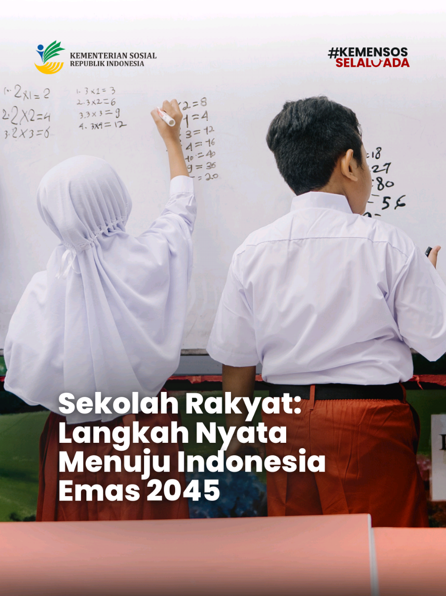 Sekolah Rakyat: Langkah Nyata Menuju Indonesia Emas 2045 Presiden Prabowo berkomitmen membangun Sekolah Rakyat sebagai wujud nyata dalam memuliakan dan memberdayakan warga miskin. Program ini bukan sekadar memberikan akses pendidikan, tetapi juga jalan untuk meningkatkan kepercayaan diri, keterampilan, dan peran aktif dalam kemajuan bangsa. Dengan Sekolah Rakyat, diharapkan lahir agen-agen perubahan di keluarga dan komunitas, yang menginspirasi lebih banyak orang untuk bangkit, mandiri, dan sejahtera. Simak penjelasan lengkap oleh Mensos Gus Ipul dalam video berikut. #SekolahRakyat #kemensosselaluada 