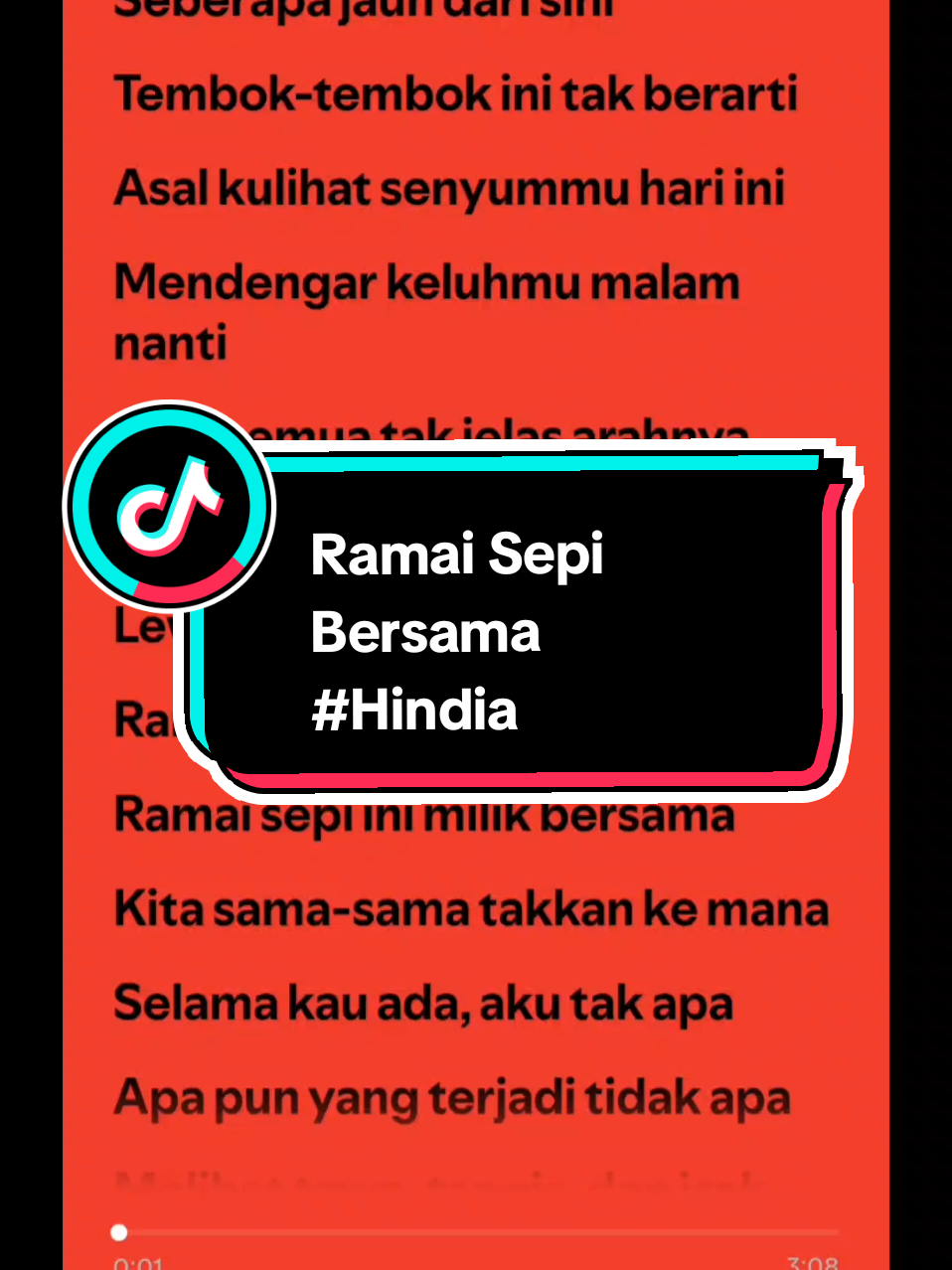 #CapCut#ramaisepibersama#hindia #playlistspotify #liriklagu 