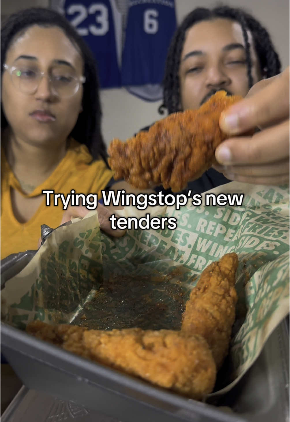 First time trying the tenders period 🤔 what’s your favorite flavor? 🍗 #wingstop #chickentenders #foodreview #couplestiktok #fyp 