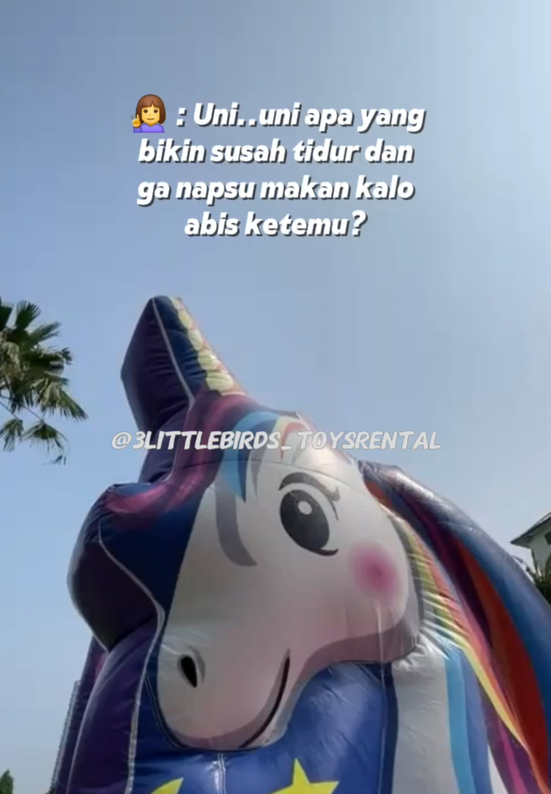 🤭🤭 Yang mau sewa bouncy cantik ini tema Unicorn ya bukan Inicorn.. silahkan langsung WA ke 0812.8688.1804 ❤️ #fypシ゚ #sewaplaygroundjakarta #sewabouncycastlejakarta #sewabouncytangerang #sewabouncyjakarta #sewabouncycastlebogor #bouncycastleparty #bouncycastlejakarta #sewabouncyjakarta #sewabouncycastle #sewabouncycastlejakarta #sewaistanabalon 