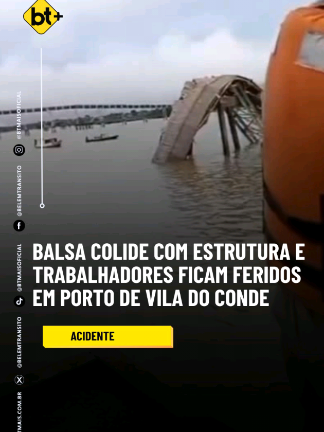 ACIDENTE Uma balsa colidiu com uma estrutura de grãos no porto de Vila do Conde, em Barcarena, no Pará, na manhã desta quinta, 6. Trabalhadores ficaram feridos e foram socorridos e encaminhados ao atendimento médico. Parte da estrutura afundou na água. as causas do ocorrido estão sendo investigadas. Não houve vítima fatal na ocasião.