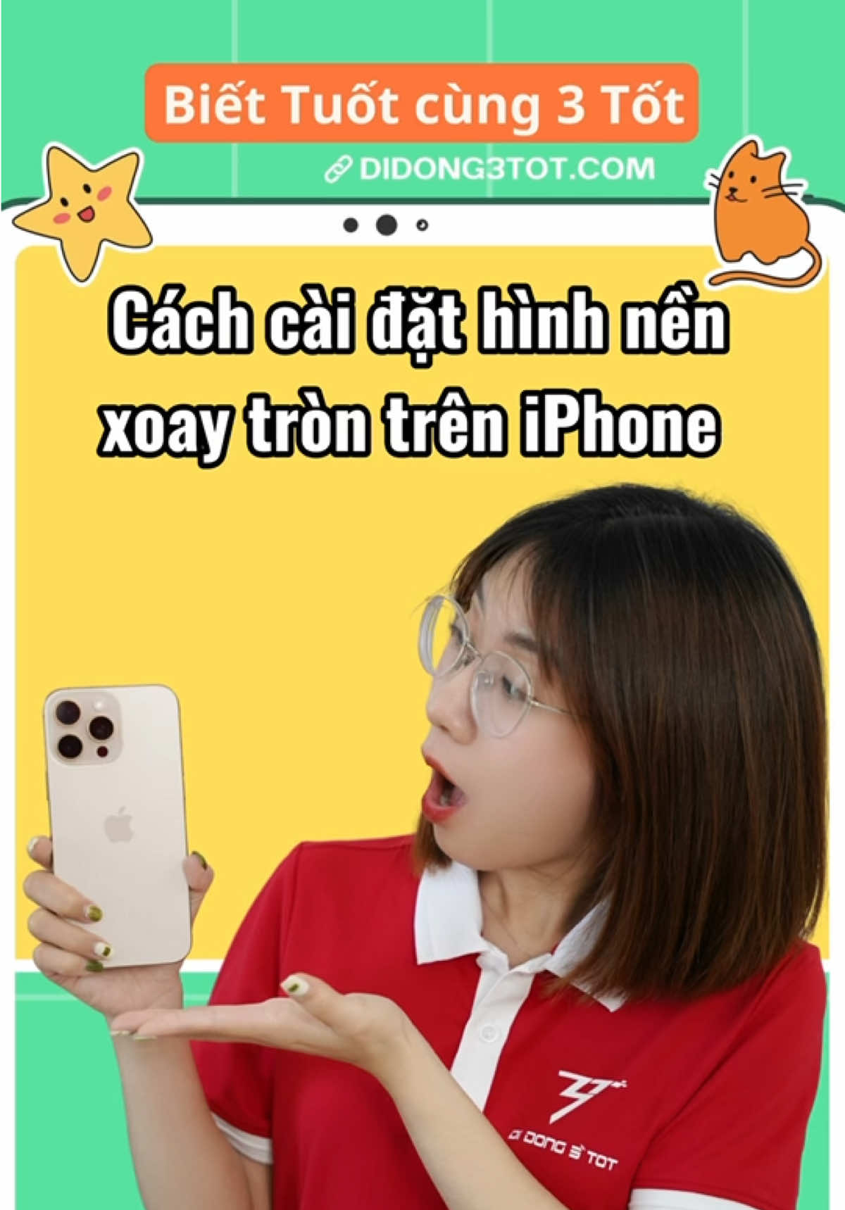 Cách cài đặt hình nền xoay tròn trên iPhone##iphone #didong3tot #dienthoaicu #iphonetricks #iphonesinhvien #iphonezin #tragop #tragopdienthoai #tragop0đ #thaibinh#iphonethaibinhf