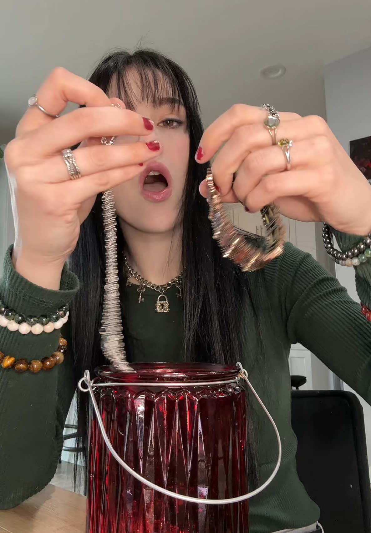 THIS JAR IS 10/10 😍 if yall are looking for someone who makes GREAT #mystery #jewelry #jars go to @Sarah Depop!!! ❤️❤️ #mysteryjewlerygirl #yeeewwwww #fyp #trendingvideo #fypシ゚viral #foryewwww #jewlery #mystery #jar #girl #supportsmallbusiness #handmade 