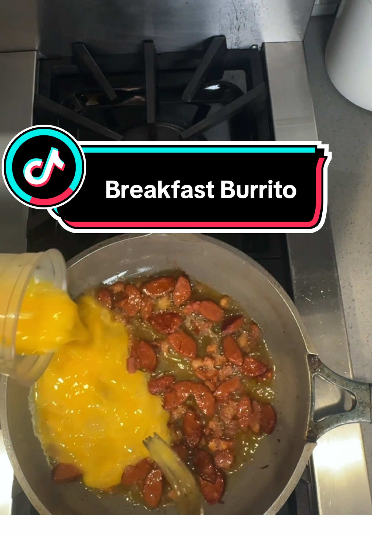 Breakfast Burrito, Bacon, sausage, Eggs salasa , cheese so good . #breakfast #burritos #FoodTok #eggs @bordencheese 