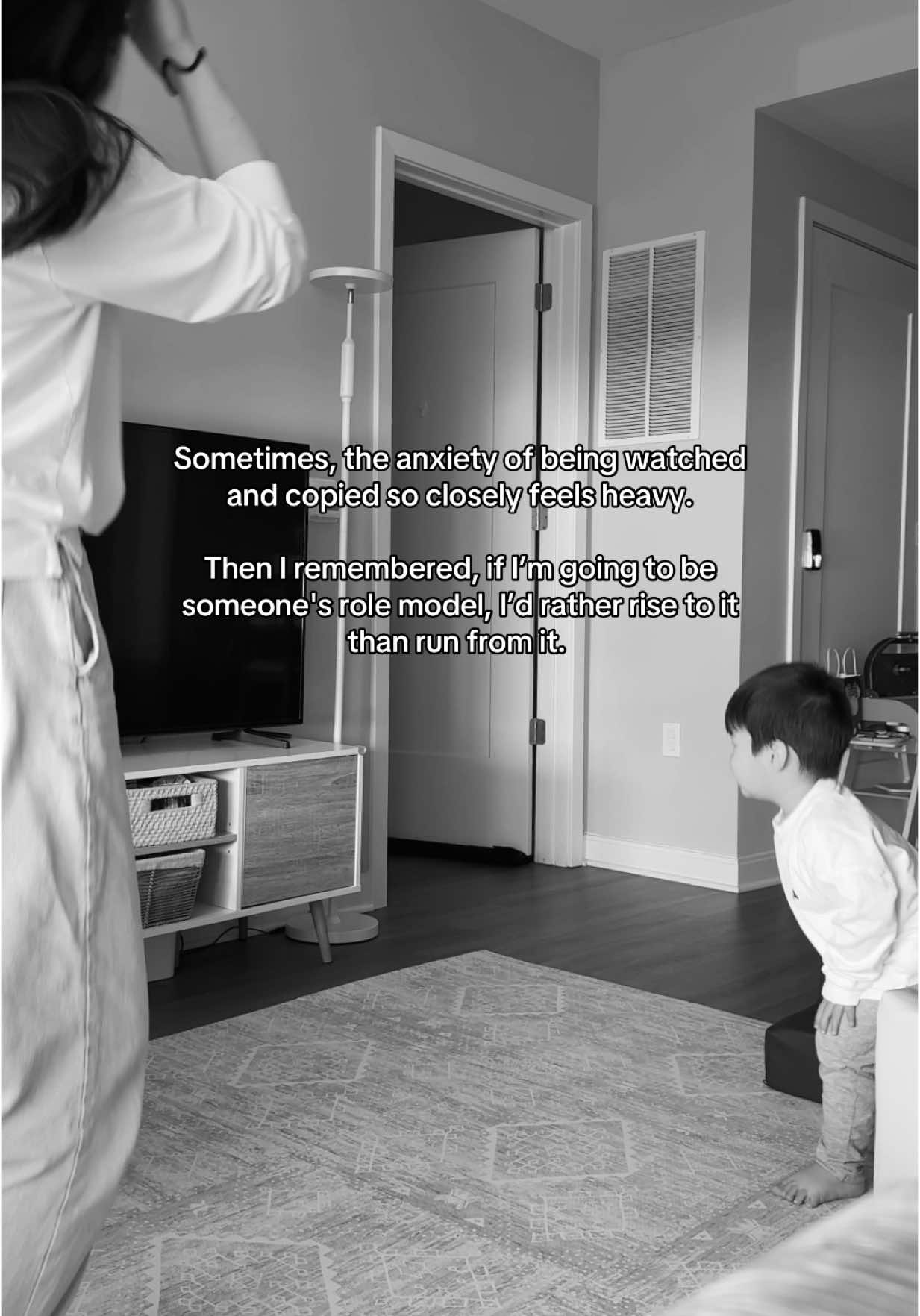 He watches, he learns, he becomes—so I want to be the best version of myself, for him 🤍 #motherhood #motherhoodjourney #motherhoodbelike #toddlermom #momanxiety #anxietycheck #selflovejourney 