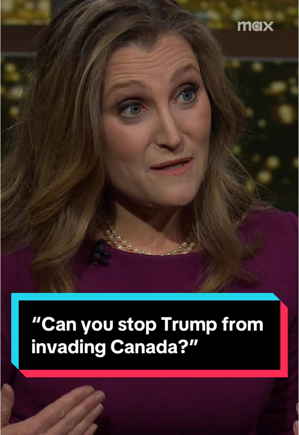@BillMaher and the children of Saskatoon want to know, “can you stop Trump from invading Canada?” #ChrystiaFreeland