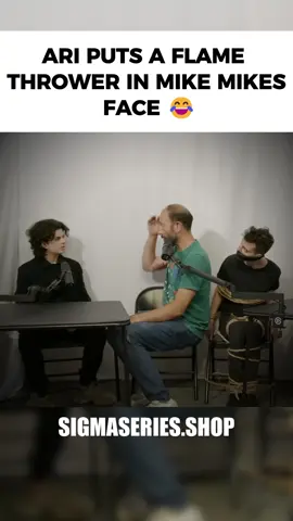 Ari Shaffir puts a flame thrower in Mike Mikes face 😂 #matan #mataneven #sigmaseries 