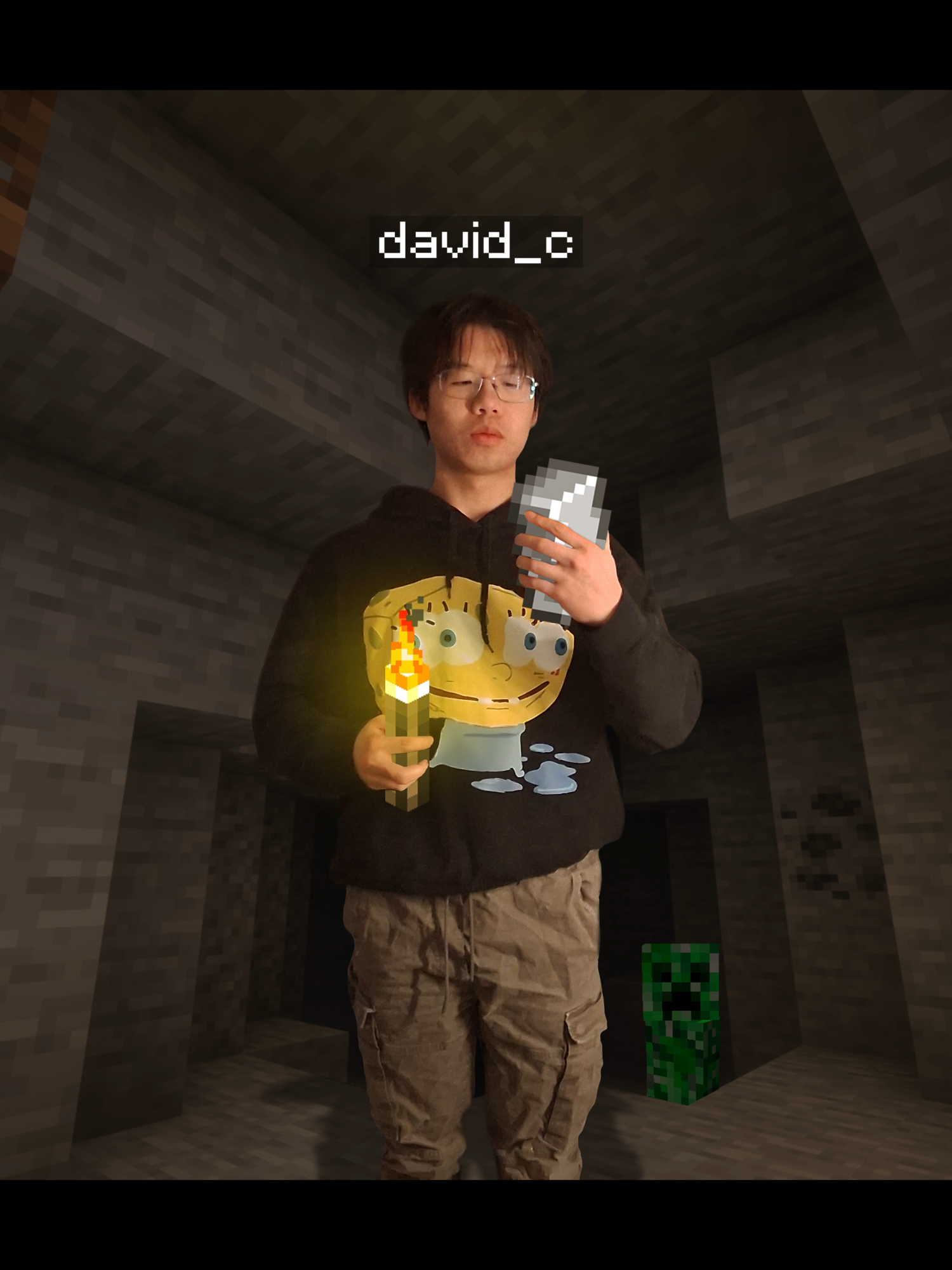 explorando cavernas #Minecraft #photoshop #photomagic #tutorial #edit 