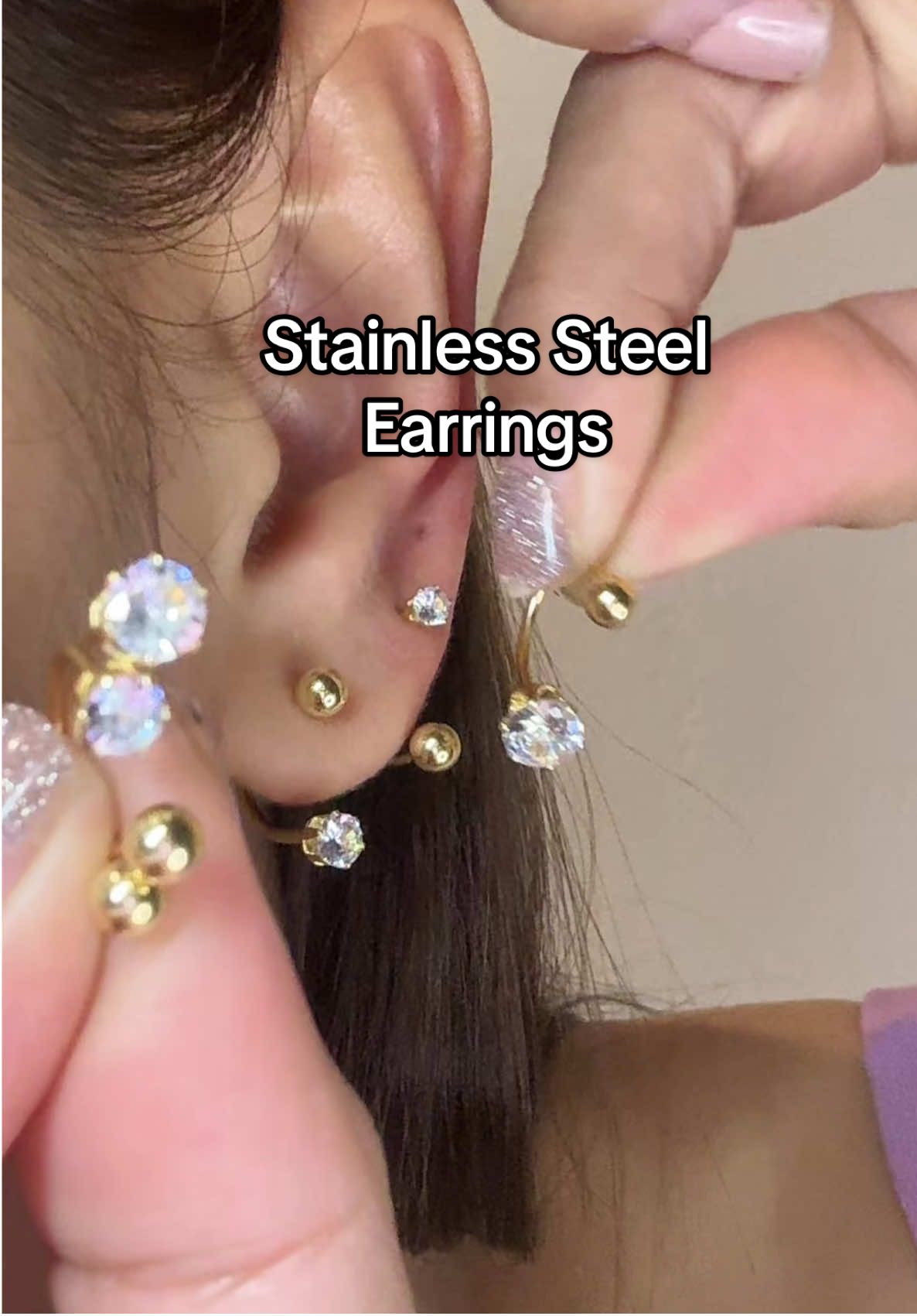 Stainless steel earrings for daily use!❤️#stainlesssteel #earring #jewelry #trending #fyp 