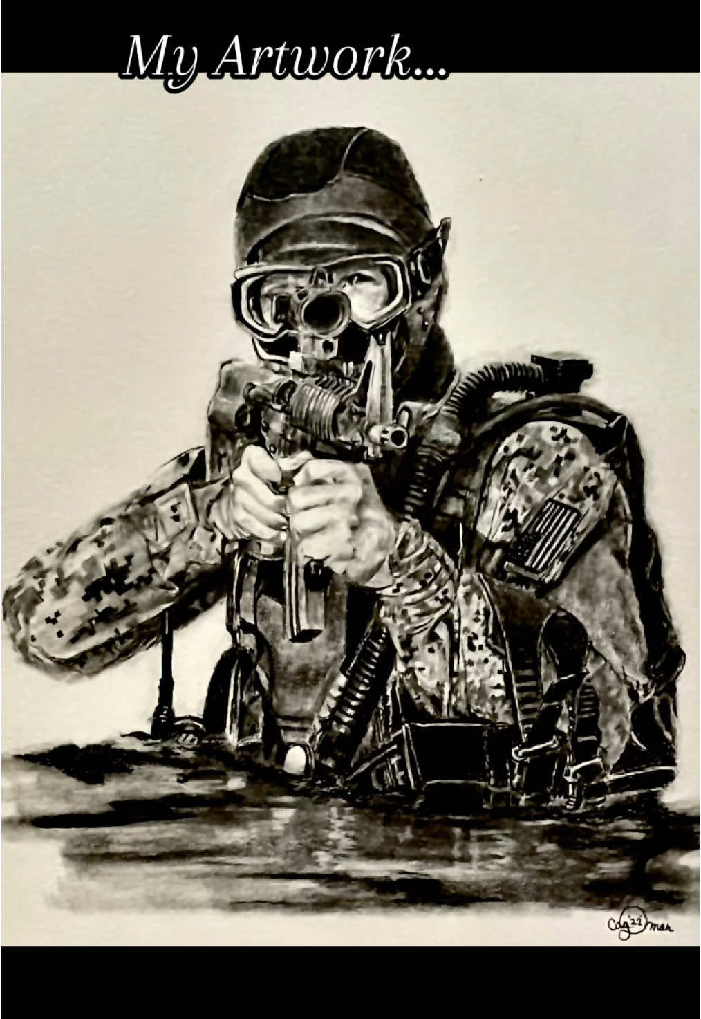 My Artwork…#art #artist #usarmy #usmc #usnavy #scuba #water #operator #oda #sof #marsoc #fy #fyp #fypシ 