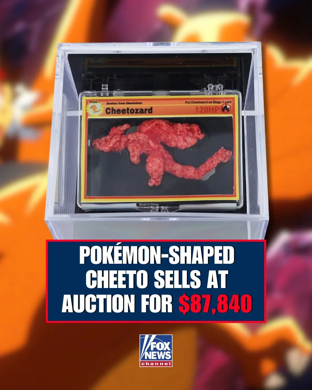 GOTTA CATCH 'EM ALL: Cheeto shaped like a character from Pokémon has sold at auction for $87,840.