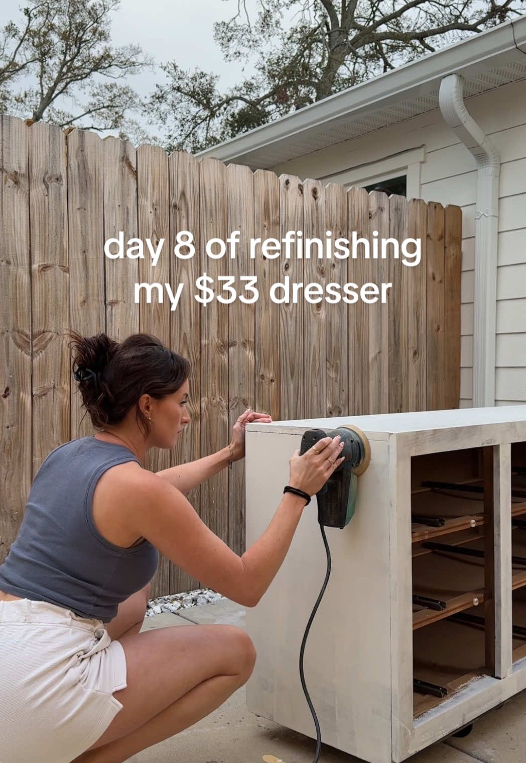 WE’RE SO CLOSE!!!! The $33 dresser series is coming to an end. I just have to let this paint dry overnight and move her into the bedroom and my furniture refinishing days are officially coming to an end - until I find another project to torture myself with anyway… #furnitureflip #furnituremakeover #thriftflip #furnitureflipper #dressermakeover #dresserflip #diyhomeprojects #diyhomedecor #diyhome 