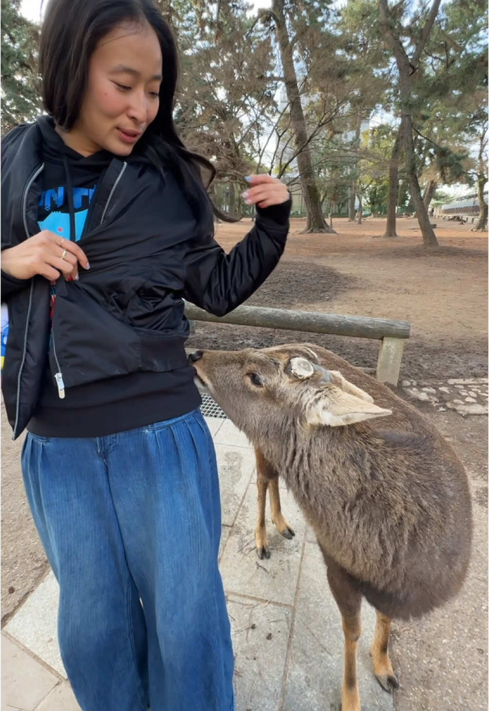 Best decision ever to come before the tourist crowds arrived #narapark #japantravel #osakajapan #travelwithme #sisters 