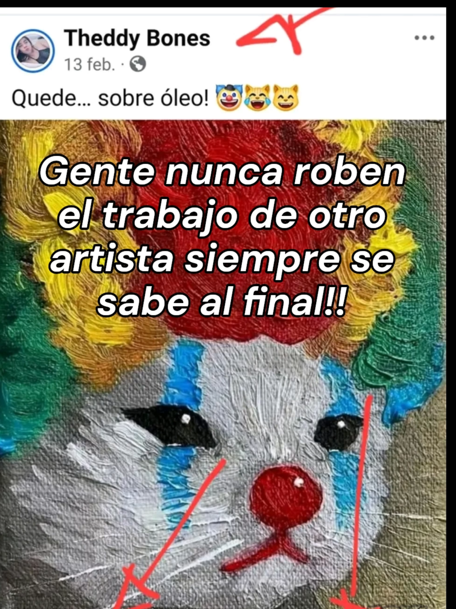 Gente nunca roben el trabajo de otro artista siempre se sabe al final !!  #artist #pinturaoleo #pintora #artistatiktok#ilustracion #ilustrador #ilustradora #dibujo #dibujante #gatodibujo #pinturadegato #pintado #pintar