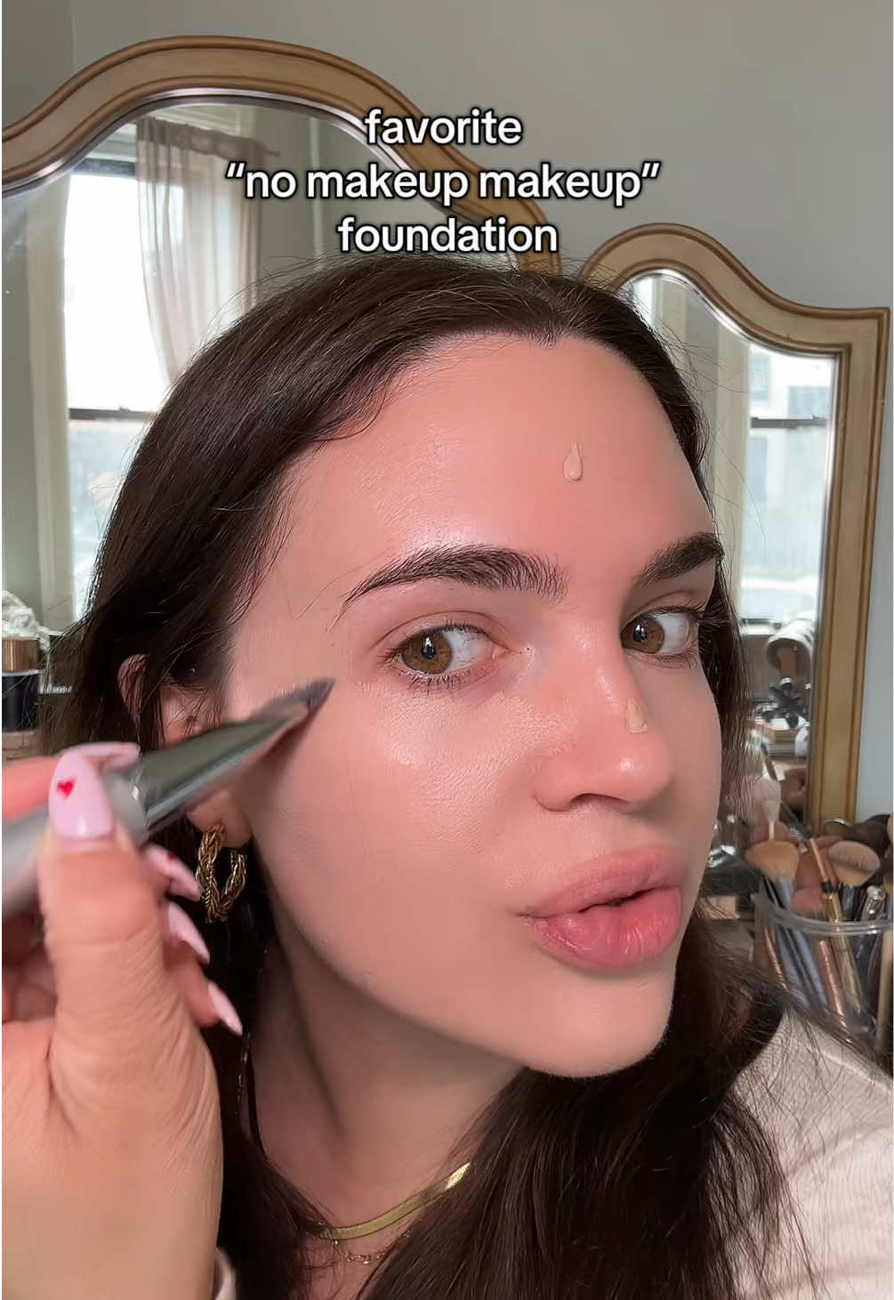 go-to foundation when I want a lightweight look/feel😌🤍 (not sponsored, just have always loved it!!) using the @IT Cosmetics “your skin but better” cc+ cream in shade medium cool #foundation #makeuphacks #lightweightfoundation #nomakeupmakeup #cleangirl 