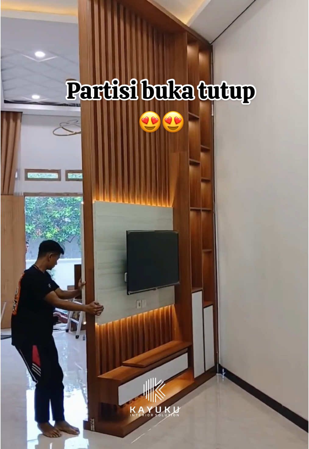 Parisi buka tutup dua muka 😍😍 #partisi  #penyekatruangan  #partisiminimalis 