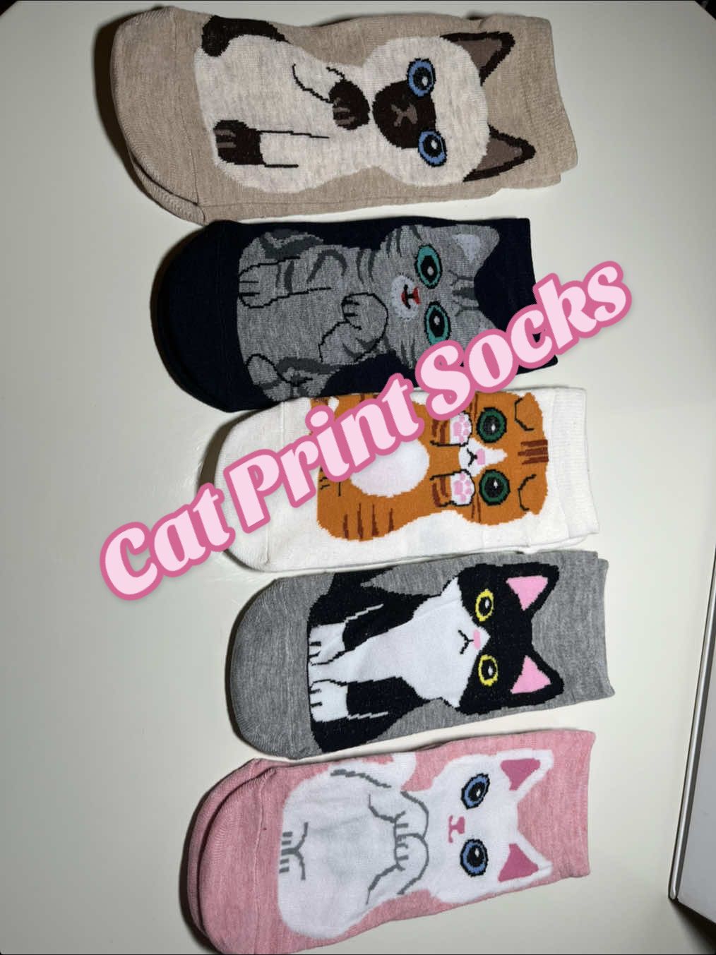 These Cat Print Socks are just too cute!  #catprintsocks #socks #catsocks #fashionsocks #fashion #crewsocks #us #catlover 