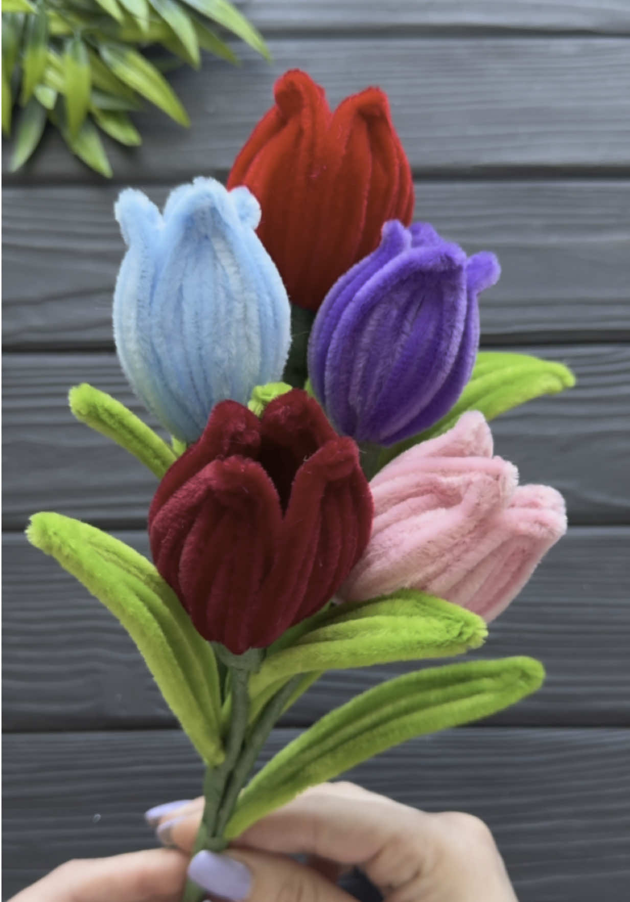 Amazing! Easy Tulip from Chenille Stems DIY Craft Tutorial #flower #craftidea #homedecor #DIY #chenilleflowers #tutorial #foryou #fyp 