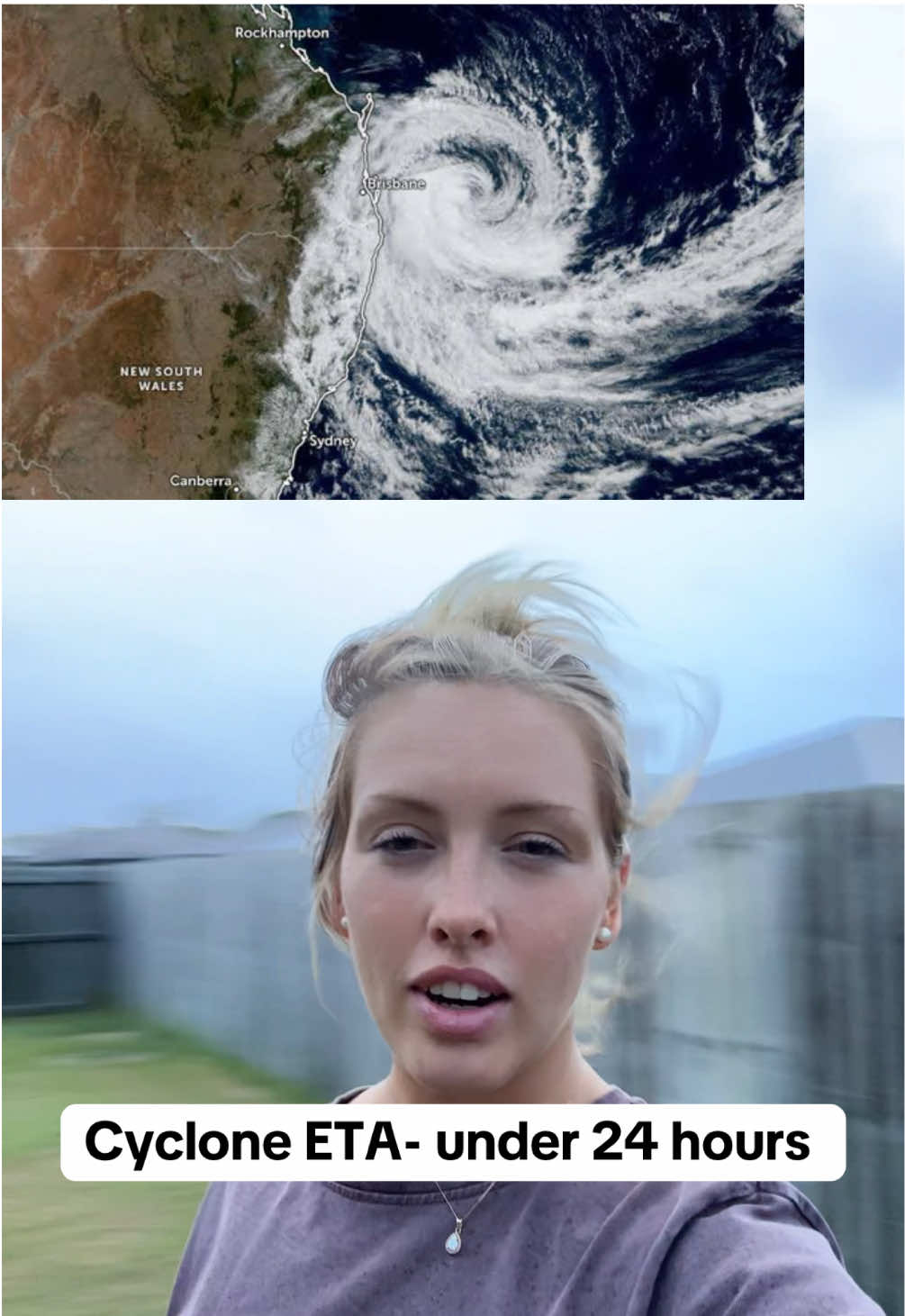 Only a few hours to go until cyclone Alfred hits 😰 #cyclone #australia #cyclonealfred 