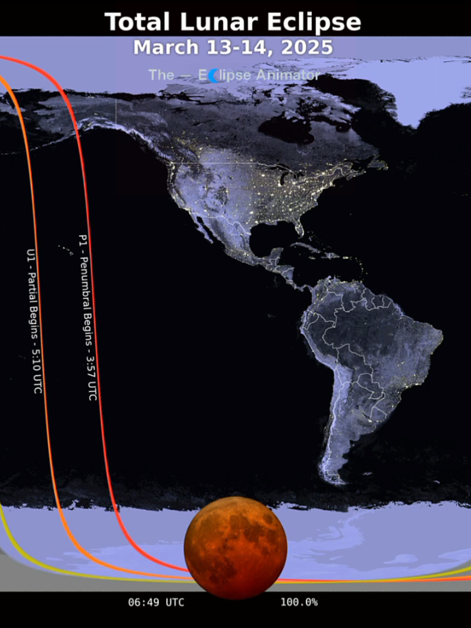 The next lunar eclipse will be a total lunar eclipse overnight on March 13-14, 2025. The entire eclipse will be visible over North and South America, western Europe, and western Africa. At least part of the eclipse will be visible from Europe, much of Asia, Australia, and Africa, all over North and South America, the Pacific, the Atlantic, the Arctic, and Antarctica. It is the first total lunar eclipse since November 2022. #lunareclipse #totallunareclipse #bloodmoon #moon #earth #sun #tiktok #foryou #viral #fyp